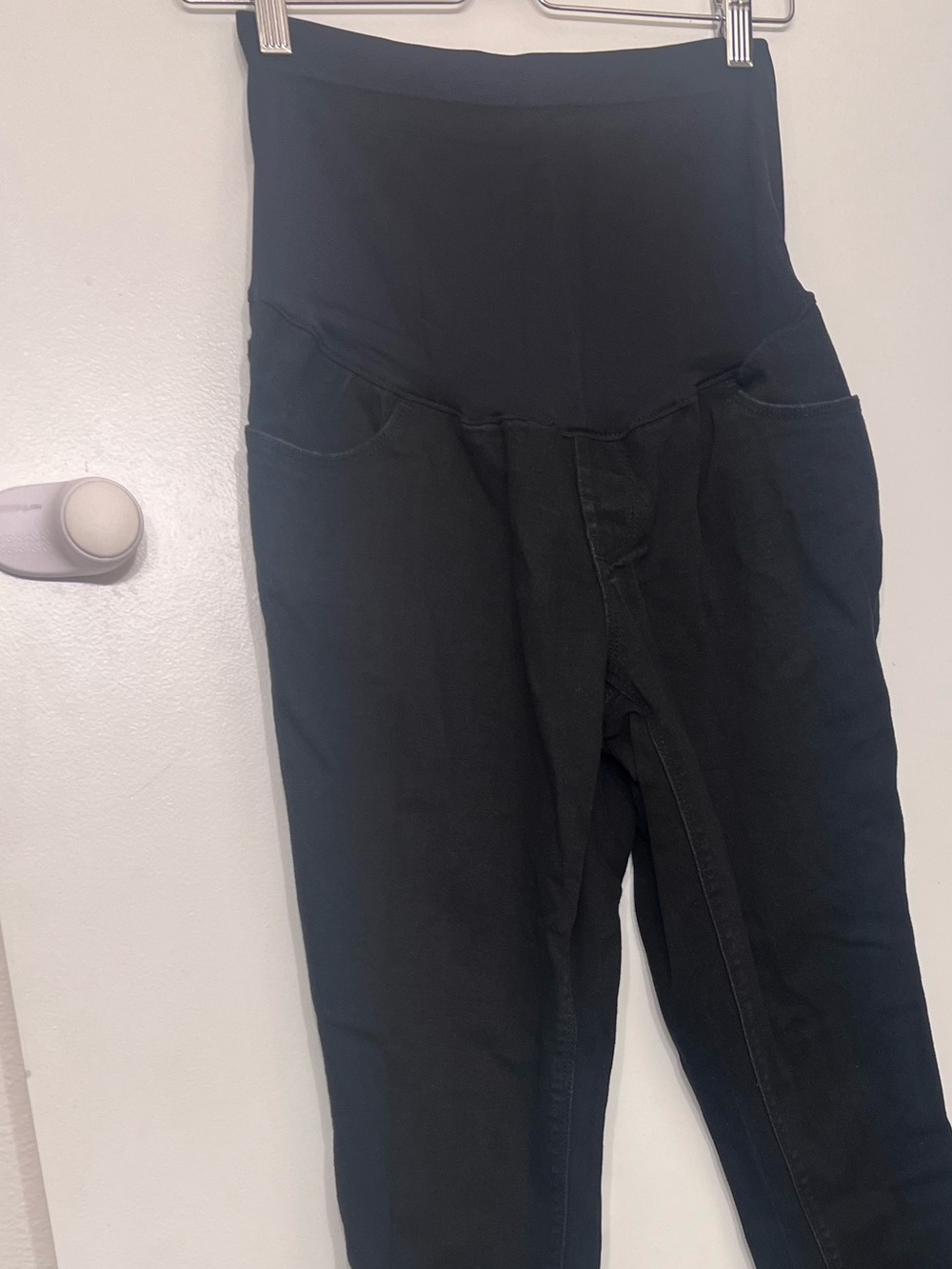 10 long OLD NAVY Maternity Black DENIIM tall  JEANS wow skinny  full panel